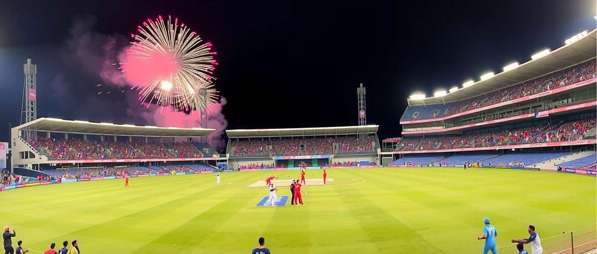 Somajiguda Superstars - T20 League Final Somajiguda Superstars T20 League final match with fireworks and cheering crowd