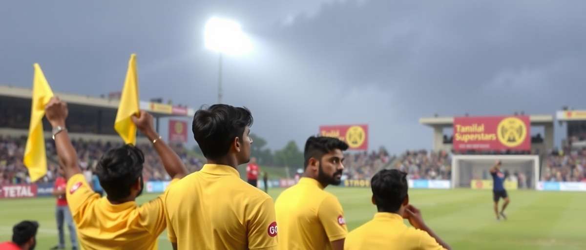 Somajiguda Superstars - Regional Team Experience Somajiguda Superstars Tamil Nadu team playing in Chepauk stadium with yellow flag-waving crowd