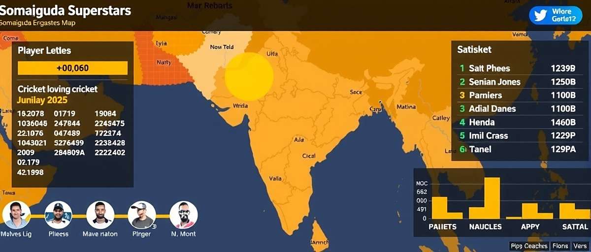 Somajiguda Superstars - Player Distribution in India Somajiguda Superstars player statistics map showing high engagement in cricket-loving Indian cities